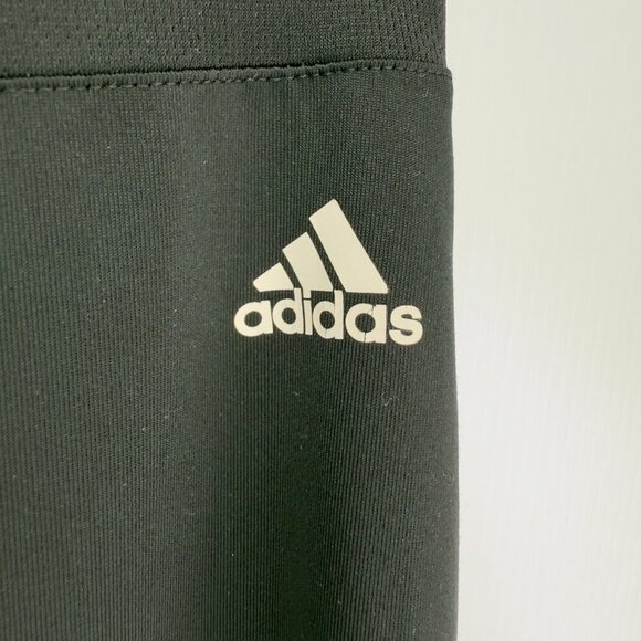 ADIDAS Lightweight Stretch Adjustable Leg Drawstrings Cropped Black Capris Sβ - Picture 2 of 6